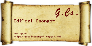 Géczi Csongor névjegykártya