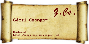 Géczi Csongor névjegykártya
